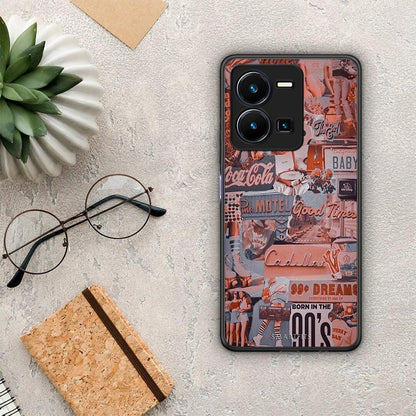 Θήκη Vivo Y35 Born In 90s από τη Smartfits με σχέδιο στο πίσω μέρος και μαύρο περίβλημα | Vivo Y35 Born In 90s Case with Colorful Back and Black Bezels