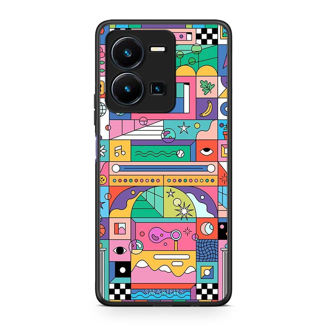 Θήκη Vivo Y35 Bubbles Soap από τη Smartfits με σχέδιο στο πίσω μέρος και μαύρο περίβλημα | Vivo Y35 Bubbles Soap Case with Colorful Back and Black Bezels