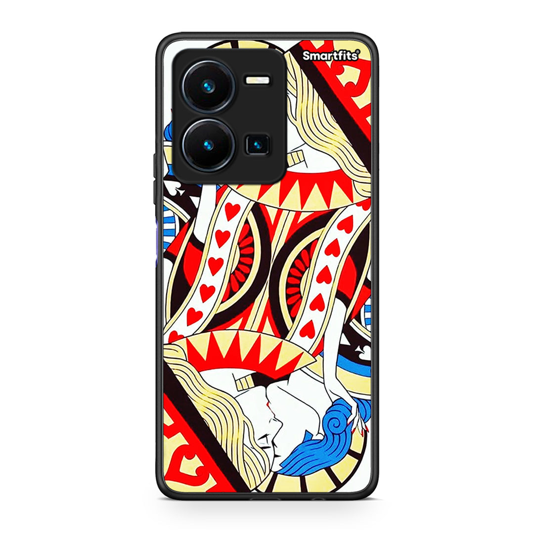 Θήκη Vivo Y35 Card Love από τη Smartfits με σχέδιο στο πίσω μέρος και μαύρο περίβλημα | Vivo Y35 Card Love Case with Colorful Back and Black Bezels