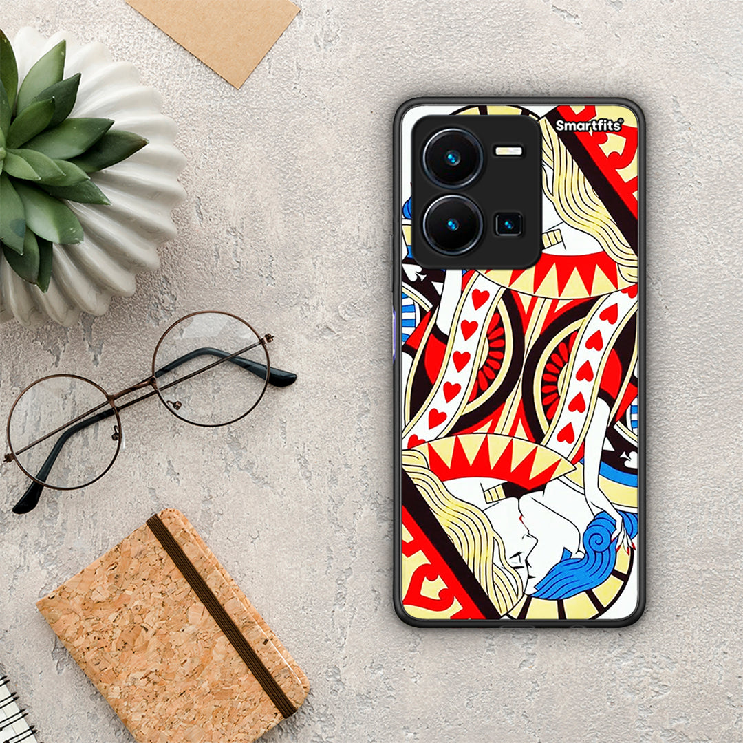 Θήκη Vivo Y35 Card Love από τη Smartfits με σχέδιο στο πίσω μέρος και μαύρο περίβλημα | Vivo Y35 Card Love Case with Colorful Back and Black Bezels