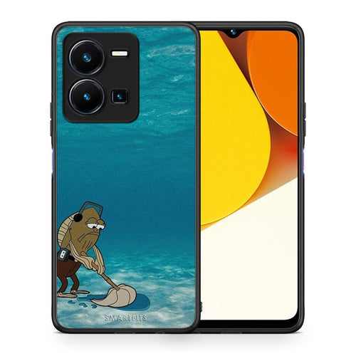 Θήκη Vivo Y35 Clean The Ocean από τη Smartfits με σχέδιο στο πίσω μέρος και μαύρο περίβλημα | Vivo Y35 Clean The Ocean Case with Colorful Back and Black Bezels