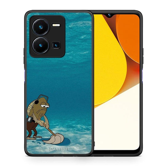 Θήκη Vivo Y35 Clean The Ocean από τη Smartfits με σχέδιο στο πίσω μέρος και μαύρο περίβλημα | Vivo Y35 Clean The Ocean Case with Colorful Back and Black Bezels