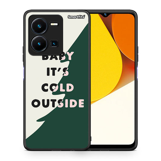 Θήκη Vivo Y35 Cold Outside από τη Smartfits με σχέδιο στο πίσω μέρος και μαύρο περίβλημα | Vivo Y35 Cold Outside Case with Colorful Back and Black Bezels