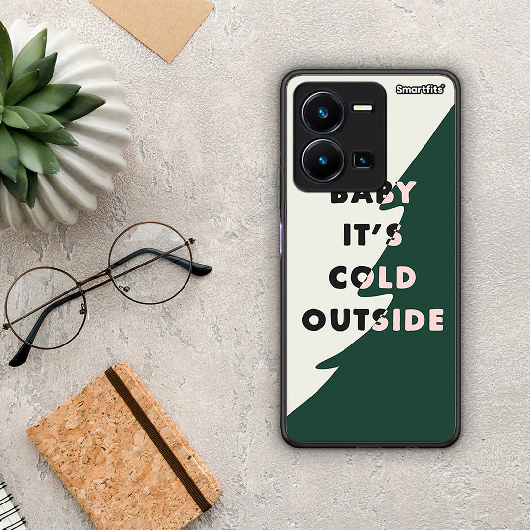 Θήκη Vivo Y35 Cold Outside από τη Smartfits με σχέδιο στο πίσω μέρος και μαύρο περίβλημα | Vivo Y35 Cold Outside Case with Colorful Back and Black Bezels