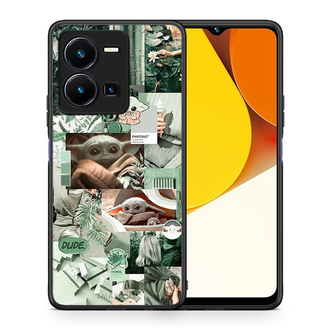 Θήκη Vivo Y35 Collage Dude από τη Smartfits με σχέδιο στο πίσω μέρος και μαύρο περίβλημα | Vivo Y35 Collage Dude Case with Colorful Back and Black Bezels