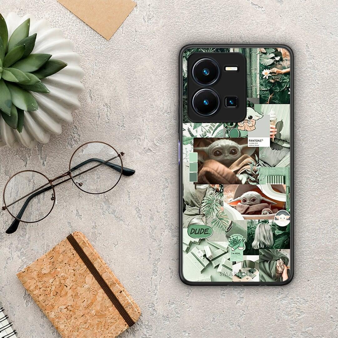 Θήκη Vivo Y35 Collage Dude από τη Smartfits με σχέδιο στο πίσω μέρος και μαύρο περίβλημα | Vivo Y35 Collage Dude Case with Colorful Back and Black Bezels