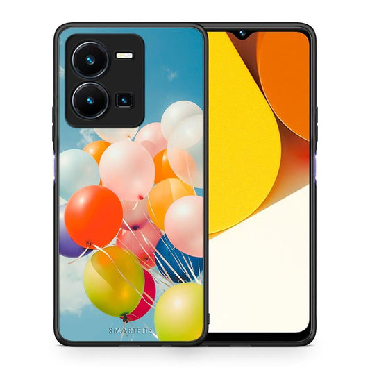 Θήκη Vivo Y35 Colorful Balloons από τη Smartfits με σχέδιο στο πίσω μέρος και μαύρο περίβλημα | Vivo Y35 Colorful Balloons Case with Colorful Back and Black Bezels