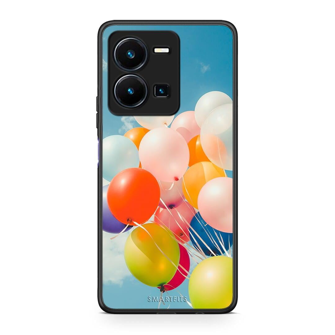 Θήκη Vivo Y35 Colorful Balloons από τη Smartfits με σχέδιο στο πίσω μέρος και μαύρο περίβλημα | Vivo Y35 Colorful Balloons Case with Colorful Back and Black Bezels