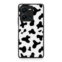 Thumbnail for Θήκη Vivo Y35 Cow Print από τη Smartfits με σχέδιο στο πίσω μέρος και μαύρο περίβλημα | Vivo Y35 Cow Print Case with Colorful Back and Black Bezels