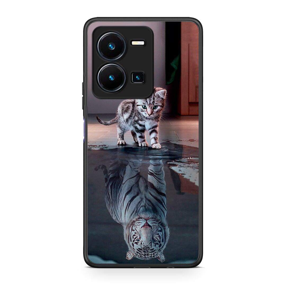 Θήκη Vivo Y35 Cute Tiger από τη Smartfits με σχέδιο στο πίσω μέρος και μαύρο περίβλημα | Vivo Y35 Cute Tiger Case with Colorful Back and Black Bezels