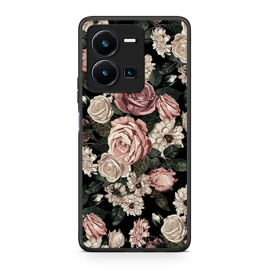 Θήκη Vivo Y35 Flower Wild Roses από τη Smartfits με σχέδιο στο πίσω μέρος και μαύρο περίβλημα | Vivo Y35 Flower Wild Roses Case with Colorful Back and Black Bezels