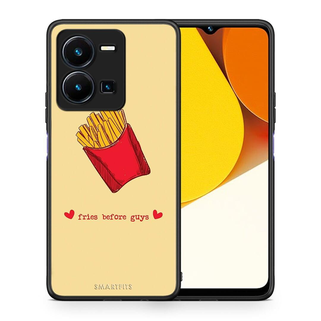 Θήκη Vivo Y35 Fries Before Guys από τη Smartfits με σχέδιο στο πίσω μέρος και μαύρο περίβλημα | Vivo Y35 Fries Before Guys Case with Colorful Back and Black Bezels
