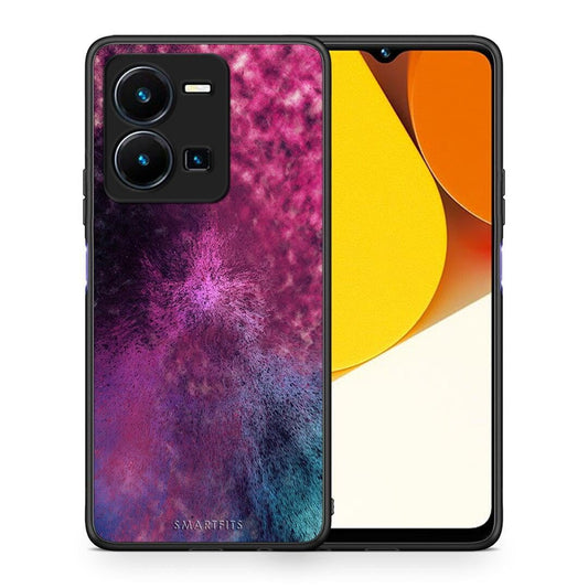 Θήκη Vivo Y35 Galactic Aurora από τη Smartfits με σχέδιο στο πίσω μέρος και μαύρο περίβλημα | Vivo Y35 Galactic Aurora Case with Colorful Back and Black Bezels