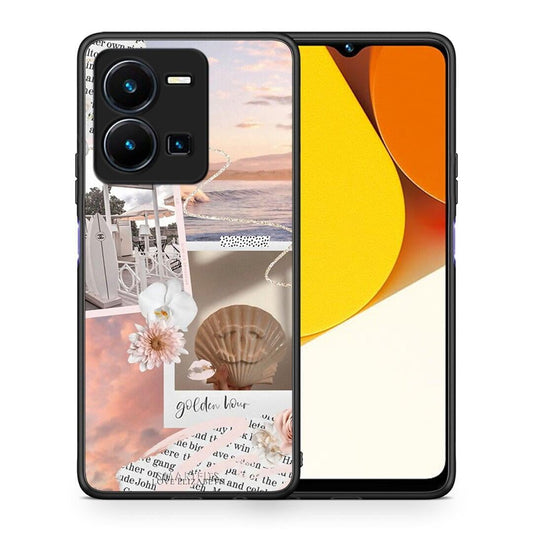 Θήκη Vivo Y35 Golden Hour από τη Smartfits με σχέδιο στο πίσω μέρος και μαύρο περίβλημα | Vivo Y35 Golden Hour Case with Colorful Back and Black Bezels