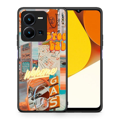 Θήκη Vivo Y35 Groovy Babe από τη Smartfits με σχέδιο στο πίσω μέρος και μαύρο περίβλημα | Vivo Y35 Groovy Babe Case with Colorful Back and Black Bezels