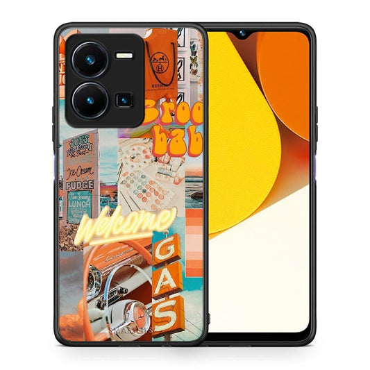 Θήκη Vivo Y35 Groovy Babe από τη Smartfits με σχέδιο στο πίσω μέρος και μαύρο περίβλημα | Vivo Y35 Groovy Babe Case with Colorful Back and Black Bezels