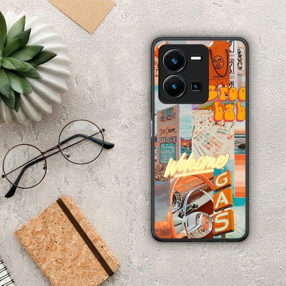 Θήκη Vivo Y35 Groovy Babe από τη Smartfits με σχέδιο στο πίσω μέρος και μαύρο περίβλημα | Vivo Y35 Groovy Babe Case with Colorful Back and Black Bezels