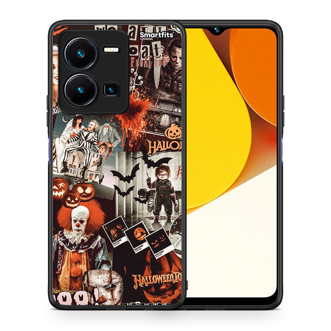 Θήκη Vivo Y35 Halloween Spooky Season από τη Smartfits με σχέδιο στο πίσω μέρος και μαύρο περίβλημα | Vivo Y35 Halloween Spooky Season Case with Colorful Back and Black Bezels