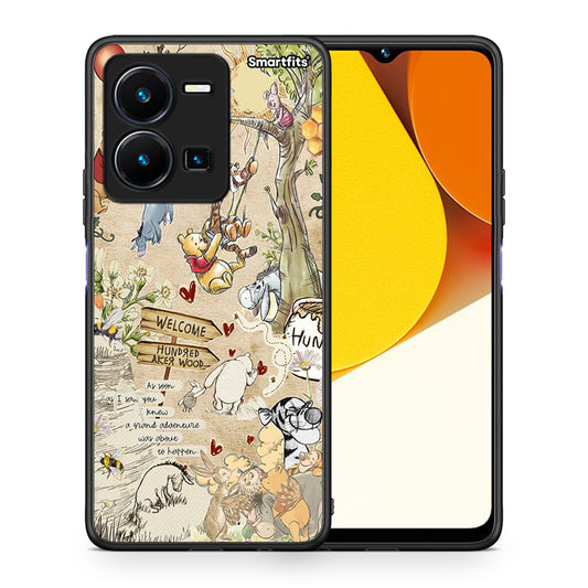 Θήκη Vivo Y35 Happy Friends από τη Smartfits με σχέδιο στο πίσω μέρος και μαύρο περίβλημα | Vivo Y35 Happy Friends Case with Colorful Back and Black Bezels