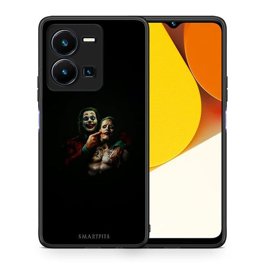 Θήκη Vivo Y35 Hero Clown από τη Smartfits με σχέδιο στο πίσω μέρος και μαύρο περίβλημα | Vivo Y35 Hero Clown Case with Colorful Back and Black Bezels