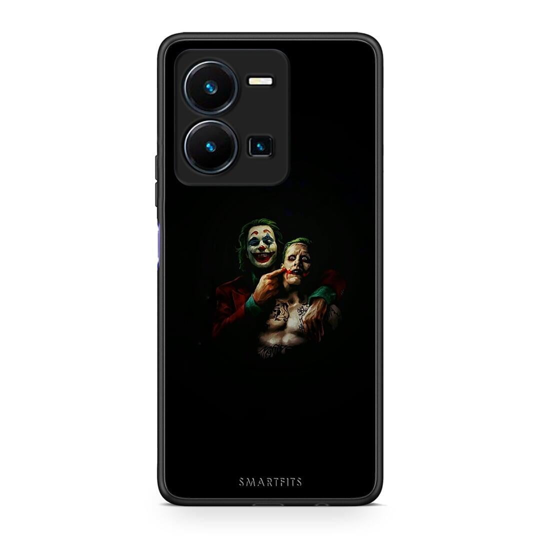 Θήκη Vivo Y35 Hero Clown από τη Smartfits με σχέδιο στο πίσω μέρος και μαύρο περίβλημα | Vivo Y35 Hero Clown Case with Colorful Back and Black Bezels