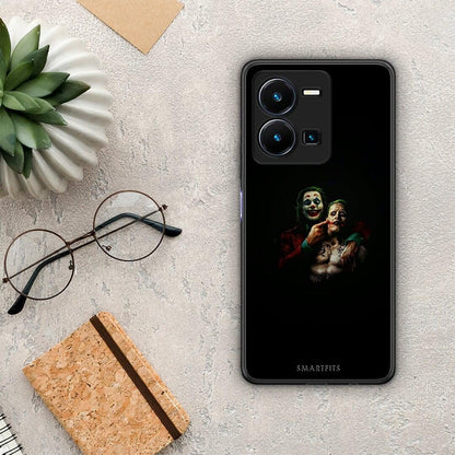 Θήκη Vivo Y35 Hero Clown από τη Smartfits με σχέδιο στο πίσω μέρος και μαύρο περίβλημα | Vivo Y35 Hero Clown Case with Colorful Back and Black Bezels