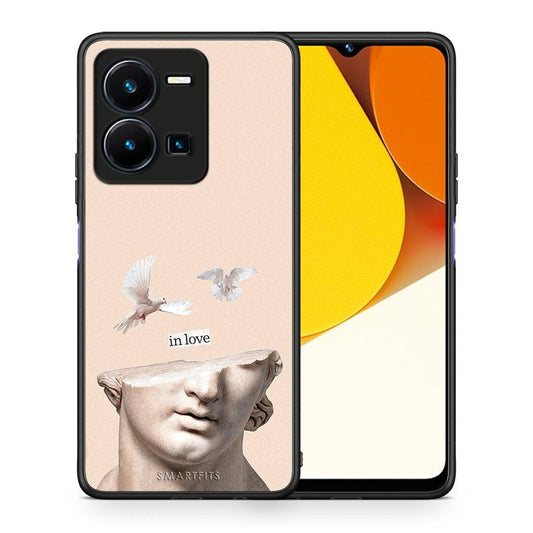 Θήκη Vivo Y35 In Love από τη Smartfits με σχέδιο στο πίσω μέρος και μαύρο περίβλημα | Vivo Y35 In Love Case with Colorful Back and Black Bezels