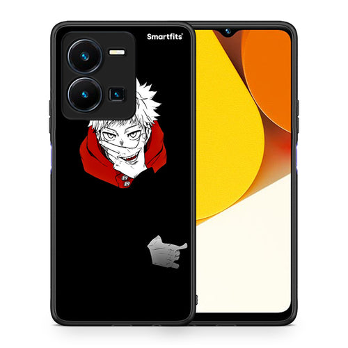 Θήκη Vivo Y35 Itadori Anime από τη Smartfits με σχέδιο στο πίσω μέρος και μαύρο περίβλημα | Vivo Y35 Itadori Anime Case with Colorful Back and Black Bezels