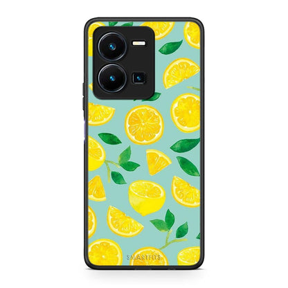 Θήκη Vivo Y35 Lemons από τη Smartfits με σχέδιο στο πίσω μέρος και μαύρο περίβλημα | Vivo Y35 Lemons Case with Colorful Back and Black Bezels