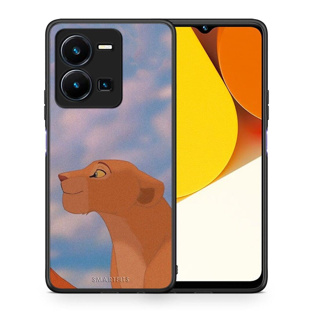 Θήκη Vivo Y35 Lion Love 2 από τη Smartfits με σχέδιο στο πίσω μέρος και μαύρο περίβλημα | Vivo Y35 Lion Love 2 Case with Colorful Back and Black Bezels