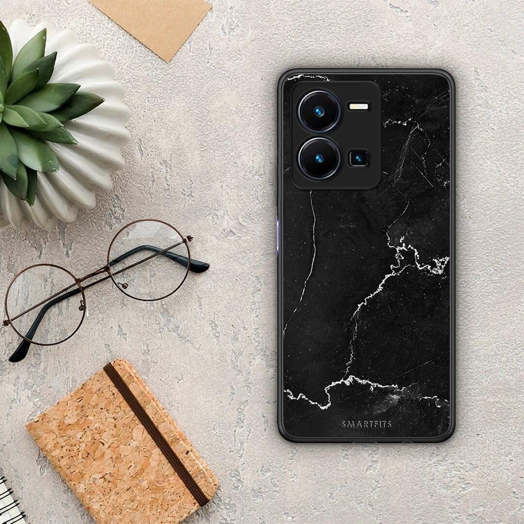 Θήκη Vivo Y35 Marble Black από τη Smartfits με σχέδιο στο πίσω μέρος και μαύρο περίβλημα | Vivo Y35 Marble Black Case with Colorful Back and Black Bezels