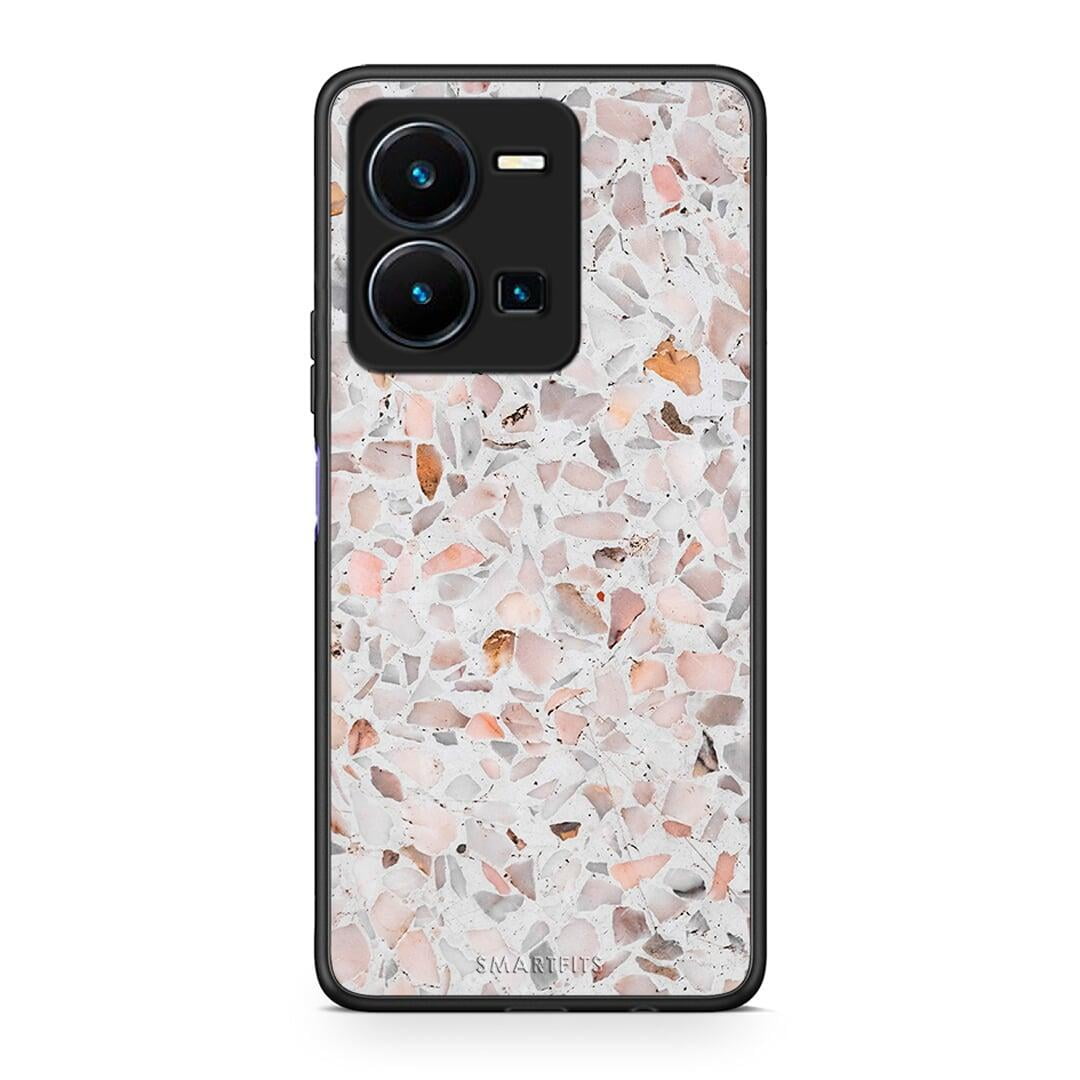 Θήκη Vivo Y35 Marble Terrazzo από τη Smartfits με σχέδιο στο πίσω μέρος και μαύρο περίβλημα | Vivo Y35 Marble Terrazzo Case with Colorful Back and Black Bezels