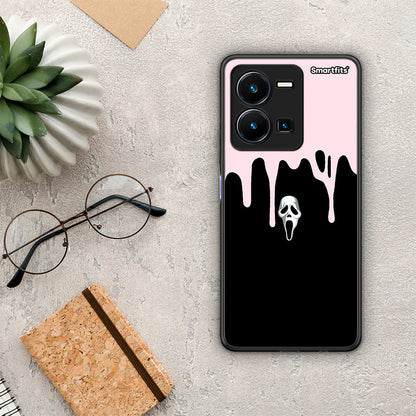 Θήκη Vivo Y35 Melting Halloween Mask από τη Smartfits με σχέδιο στο πίσω μέρος και μαύρο περίβλημα | Vivo Y35 Melting Halloween Mask Case with Colorful Back and Black Bezels