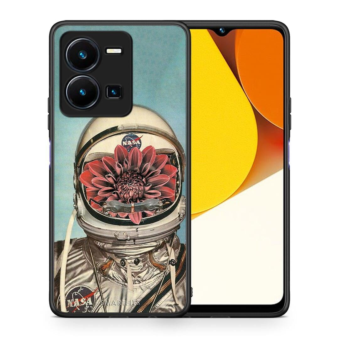 Θήκη Vivo Y35 Nasa Bloom από τη Smartfits με σχέδιο στο πίσω μέρος και μαύρο περίβλημα | Vivo Y35 Nasa Bloom Case with Colorful Back and Black Bezels
