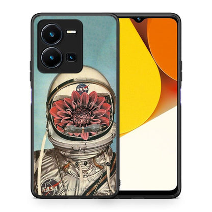 Θήκη Vivo Y35 Nasa Bloom από τη Smartfits με σχέδιο στο πίσω μέρος και μαύρο περίβλημα | Vivo Y35 Nasa Bloom Case with Colorful Back and Black Bezels