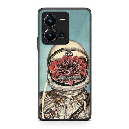 Θήκη Vivo Y35 Nasa Bloom από τη Smartfits με σχέδιο στο πίσω μέρος και μαύρο περίβλημα | Vivo Y35 Nasa Bloom Case with Colorful Back and Black Bezels