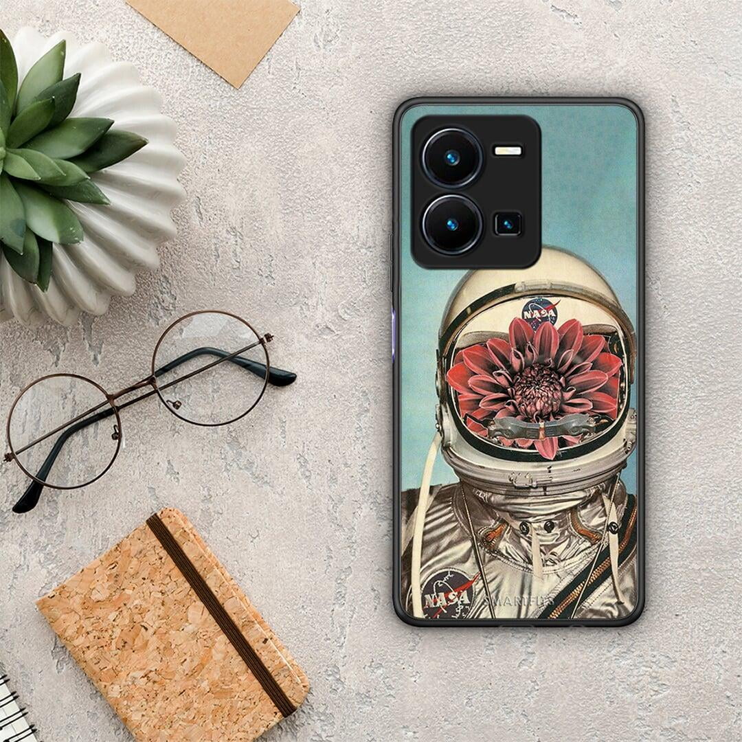 Θήκη Vivo Y35 Nasa Bloom από τη Smartfits με σχέδιο στο πίσω μέρος και μαύρο περίβλημα | Vivo Y35 Nasa Bloom Case with Colorful Back and Black Bezels