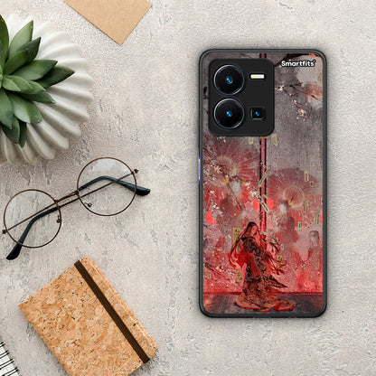 Θήκη Vivo Y35 Nezuko Kamado από τη Smartfits με σχέδιο στο πίσω μέρος και μαύρο περίβλημα | Vivo Y35 Nezuko Kamado Case with Colorful Back and Black Bezels