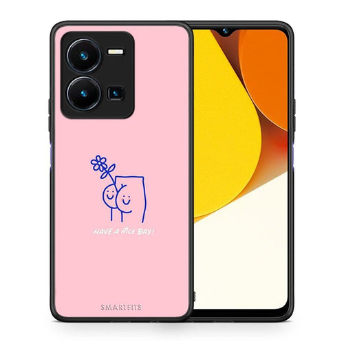 Θήκη Vivo Y35 Nice Day από τη Smartfits με σχέδιο στο πίσω μέρος και μαύρο περίβλημα | Vivo Y35 Nice Day Case with Colorful Back and Black Bezels