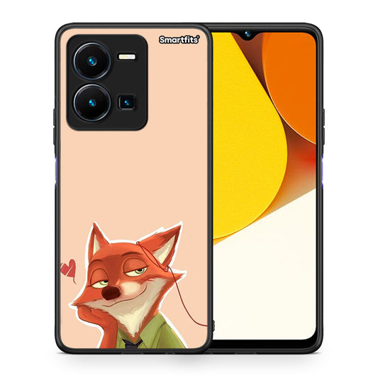 Θήκη Vivo Y35 Nick Wilde And Judy Hopps Love 1 από τη Smartfits με σχέδιο στο πίσω μέρος και μαύρο περίβλημα | Vivo Y35 Nick Wilde And Judy Hopps Love 1 Case with Colorful Back and Black Bezels