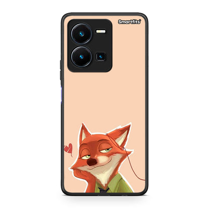 Θήκη Vivo Y35 Nick Wilde And Judy Hopps Love 1 από τη Smartfits με σχέδιο στο πίσω μέρος και μαύρο περίβλημα | Vivo Y35 Nick Wilde And Judy Hopps Love 1 Case with Colorful Back and Black Bezels