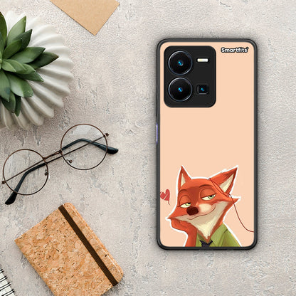 Θήκη Vivo Y35 Nick Wilde And Judy Hopps Love 1 από τη Smartfits με σχέδιο στο πίσω μέρος και μαύρο περίβλημα | Vivo Y35 Nick Wilde And Judy Hopps Love 1 Case with Colorful Back and Black Bezels
