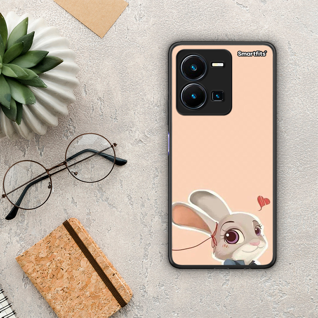 Θήκη Vivo Y35 Nick Wilde And Judy Hopps Love 2 από τη Smartfits με σχέδιο στο πίσω μέρος και μαύρο περίβλημα | Vivo Y35 Nick Wilde And Judy Hopps Love 2 Case with Colorful Back and Black Bezels