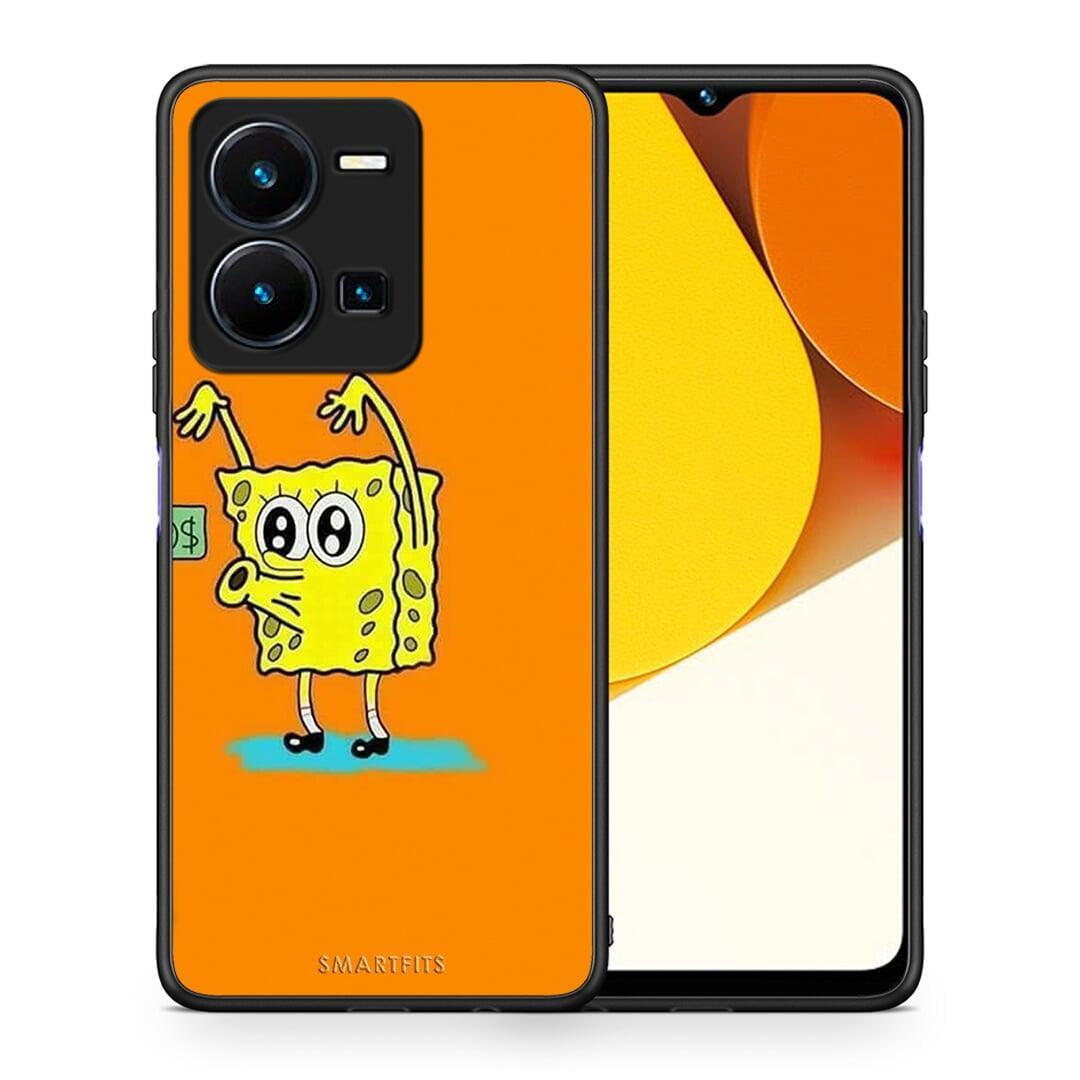 Θήκη Vivo Y35 No Money 2 από τη Smartfits με σχέδιο στο πίσω μέρος και μαύρο περίβλημα | Vivo Y35 No Money 2 Case with Colorful Back and Black Bezels