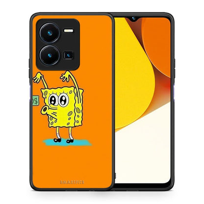 Θήκη Vivo Y35 No Money 2 από τη Smartfits με σχέδιο στο πίσω μέρος και μαύρο περίβλημα | Vivo Y35 No Money 2 Case with Colorful Back and Black Bezels