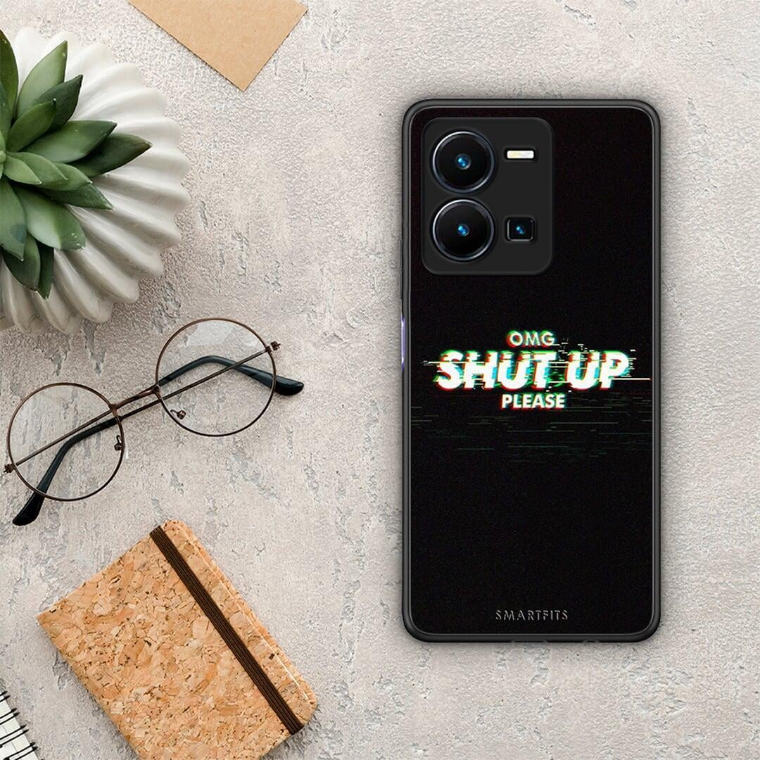 Θήκη Vivo Y35 OMG ShutUp από τη Smartfits με σχέδιο στο πίσω μέρος και μαύρο περίβλημα | Vivo Y35 OMG ShutUp Case with Colorful Back and Black Bezels