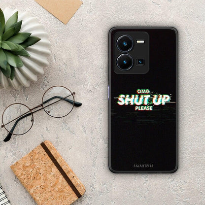 Θήκη Vivo Y35 OMG ShutUp από τη Smartfits με σχέδιο στο πίσω μέρος και μαύρο περίβλημα | Vivo Y35 OMG ShutUp Case with Colorful Back and Black Bezels