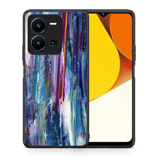 Θήκη Vivo Y35 Paint Winter από τη Smartfits με σχέδιο στο πίσω μέρος και μαύρο περίβλημα | Vivo Y35 Paint Winter Case with Colorful Back and Black Bezels