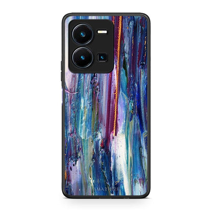 Θήκη Vivo Y35 Paint Winter από τη Smartfits με σχέδιο στο πίσω μέρος και μαύρο περίβλημα | Vivo Y35 Paint Winter Case with Colorful Back and Black Bezels