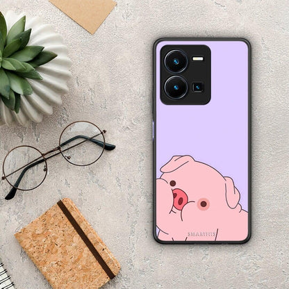 Θήκη Vivo Y35 Pig Love 2 από τη Smartfits με σχέδιο στο πίσω μέρος και μαύρο περίβλημα | Vivo Y35 Pig Love 2 Case with Colorful Back and Black Bezels